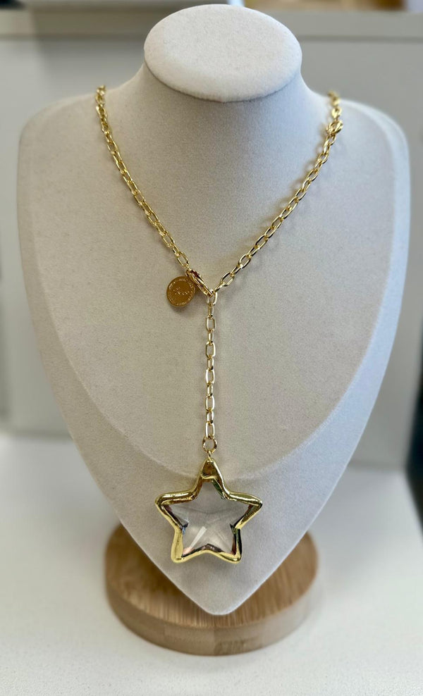 N1128 Star cristal bow Necklace