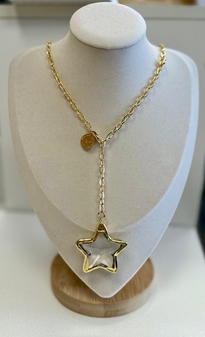 N1128 Star cristal bow Necklace