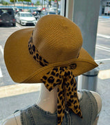 TH13 Leopard print floppy sun hat