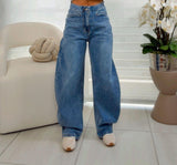 2901 High rise stretch barrel pants