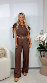 0904 Casual set solid wide leg