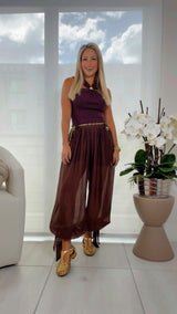 5242 Anckle tie balloon pants