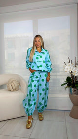 7058 Polka dot jacket and jogger set
