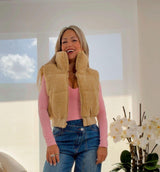 Y300 Teddy mini sherpa puffer vest