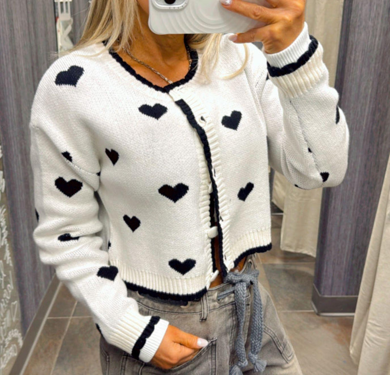 2861 Button down valentine's sweater