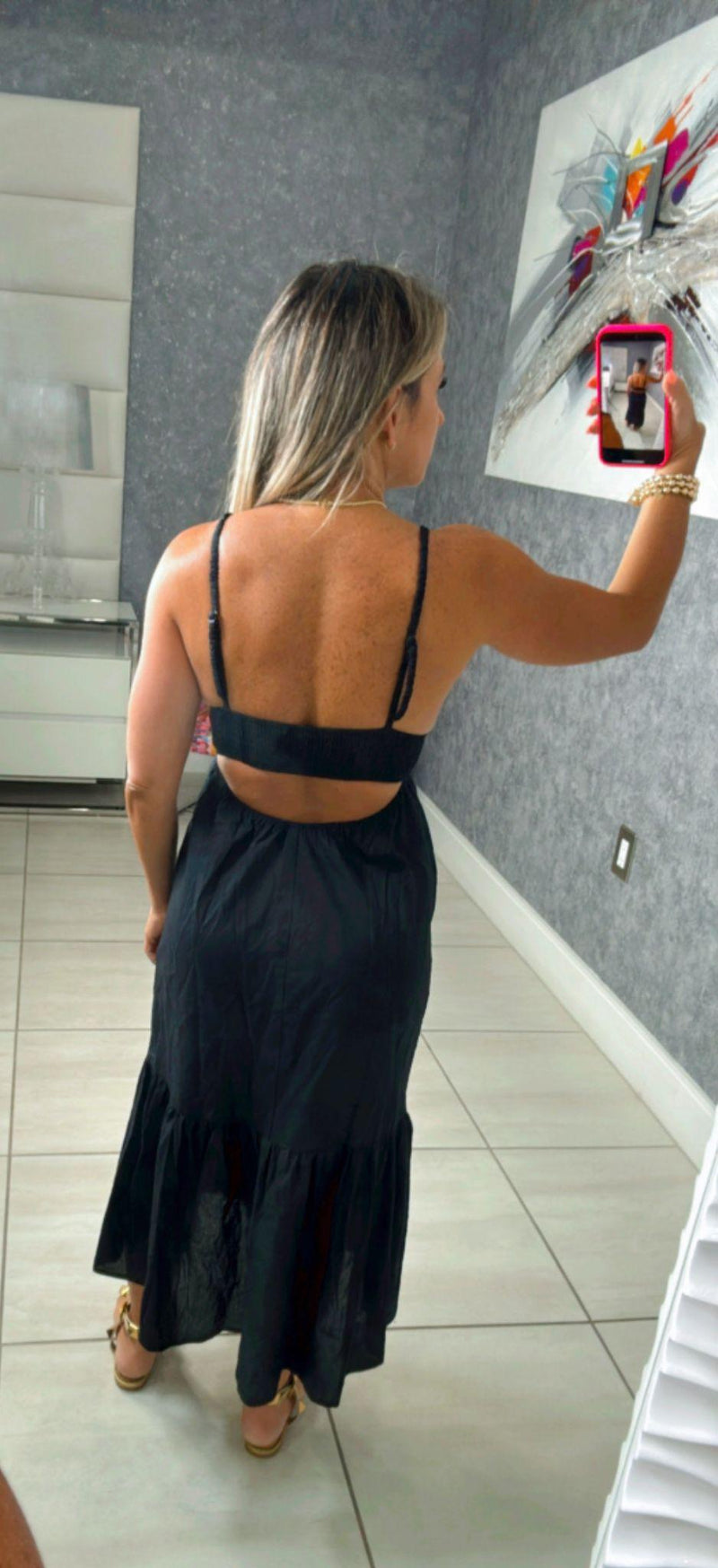 A114 Midi dress open back