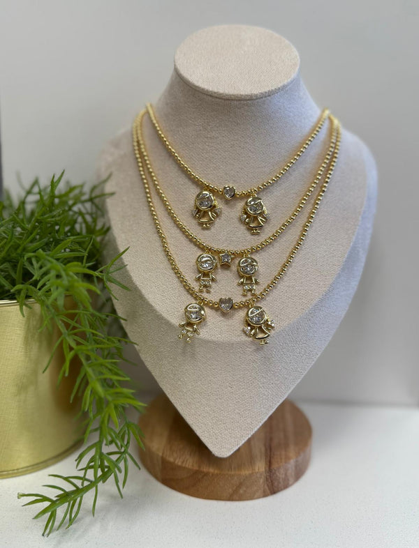 N1083 Two children Gold