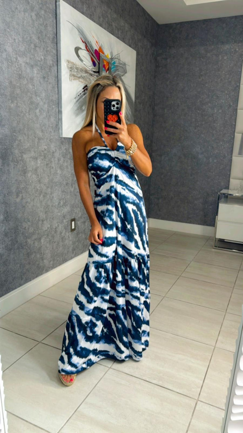 1230 Tie dye print maxi dress