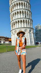 3157 St Tropez vest and short set