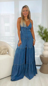 7224 O-ring back wide leg jumpsuit