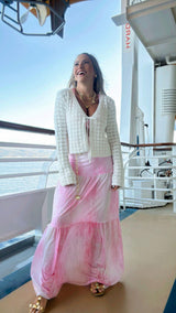 0951 Crochet front tie sweater