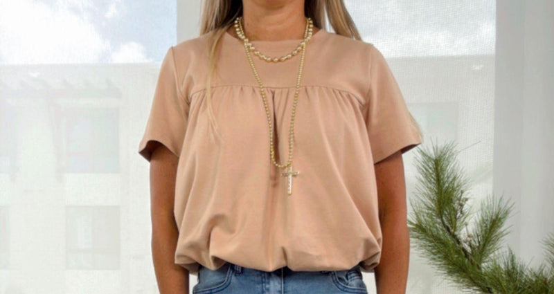 3226 Bubble hem short sleeve T-shirts