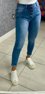 4109 Skinny jeans with buttons