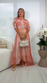 3870 Stripe blouse and skirt set