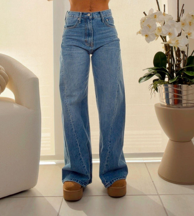 5391 Western twist wide denim pants