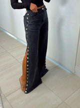 4441 Baggy pants with studs on the sides