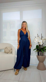 3424 Denim balloon jumpsuit