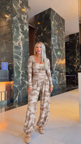2003 Camu printed long sleeve jumpsuit Kiut