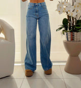 5391 Western twist wide denim pants