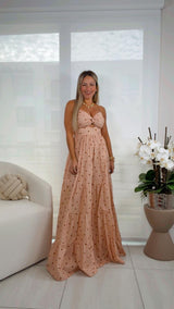 1899 Polka dot printed maxi dress