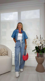1199 Slouchy crop barrel seam detail pants