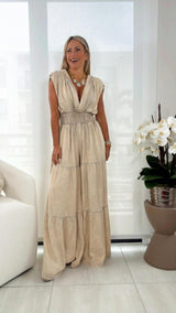 4755 Elastic waist jumpsuit