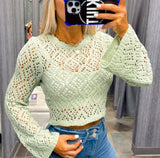 4593 Long sleeve crochet sweater