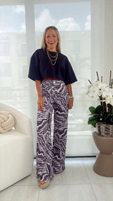 5093 Wide leg boho print pants