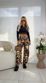 5130 Camo wide-leg utility pants