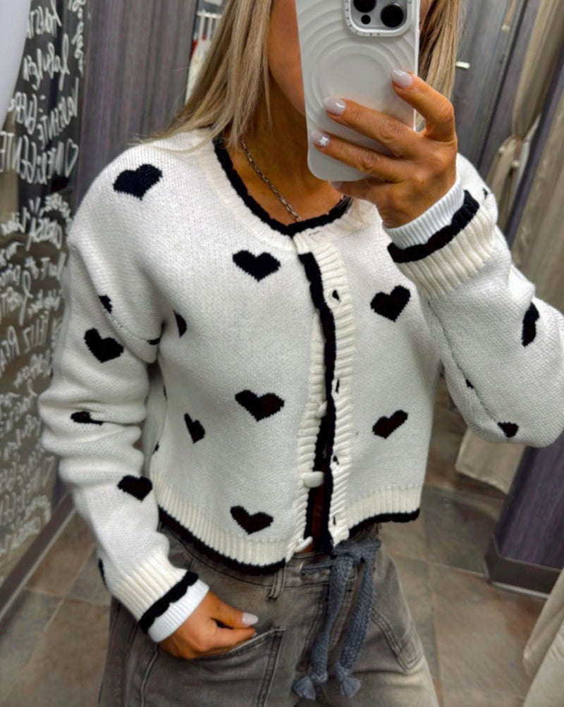 2861 Button down valentine's sweater