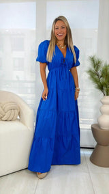 2573 Solid woven maxi dress