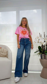 3829 High rise denim pants