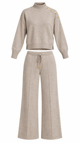 M121 High neck sweater and pants set
