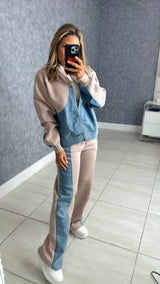 7532 Jacket and pants denim-cotton set