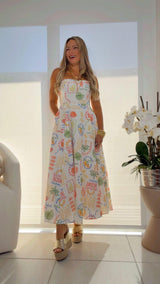 1759 Vacation print midi dress