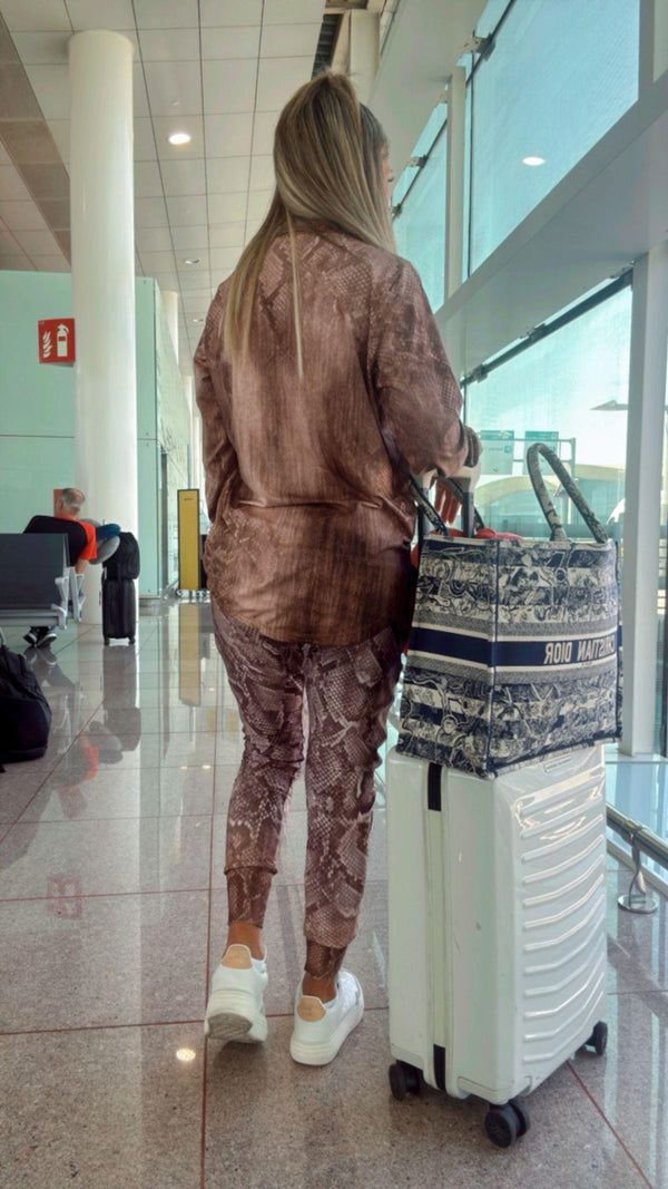 1549 Snake print jacket and jogger set