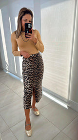 4022 Leopard print maxi skirt