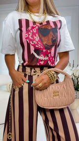 1622 Dachshund chic oversize top