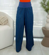 1513 Chambray wide leg pants