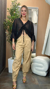 5102 Chiffon ruched blouse