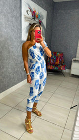 3236 Printed one shoulder jumpsuit