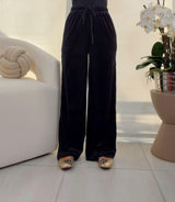 FIE1 Ribbed velvet high waist wide leg pants