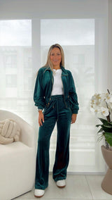LOR2 Velour funnuel neck jacket and pants set
