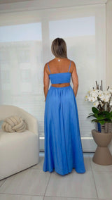 3902 Solid woven maxi dress