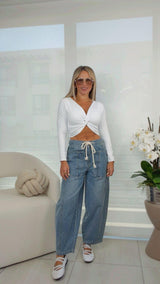 5325 Ballon wide leg barrel pants