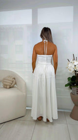 3308 Halter neck maxi dress