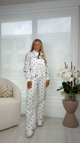 0085 Jacket polka dot and pants set