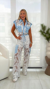 2605 Lace contrast jumpsuit
