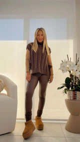 2204 Side tie turtleneck vest