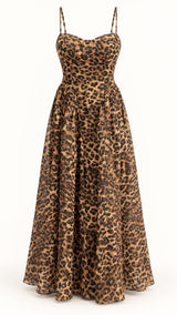 5075 Leopard print midi dress